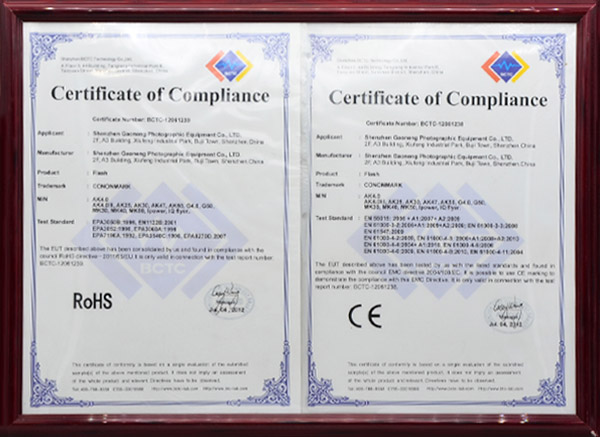 CE Rohs certificate